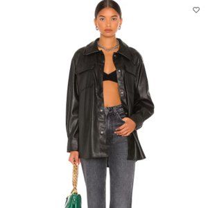 Steve Madden Faux Good Measure Shacket Black